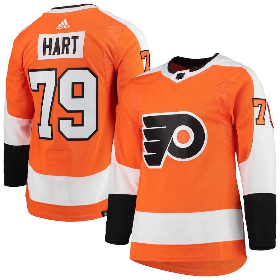 Men Philadelphia Flyers #79 Carter Hart adidas Orange Home Primegreen Authentic Pro Player NHL Jersey